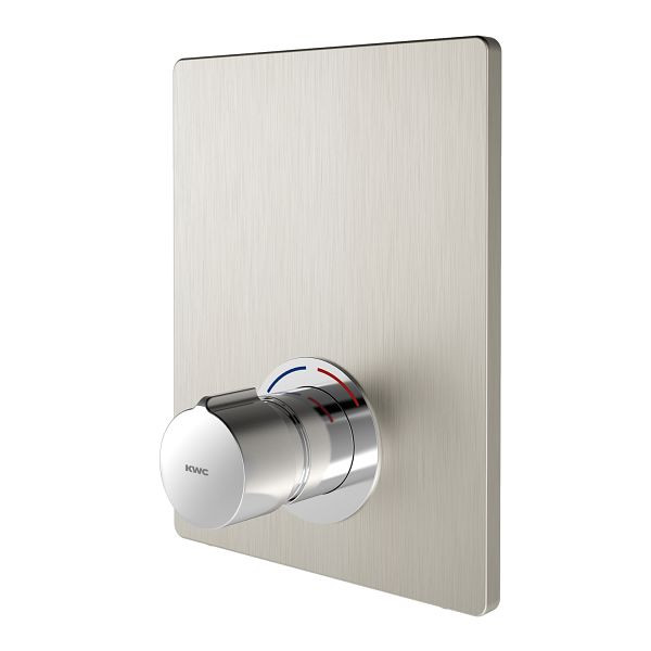 KWC Selbstschluss-Einbaubatterie, F5, hydraulisch, Mischer, Unterputz, Fertigbauset, mit automatischer Brauserohrentleerung, 2030036693