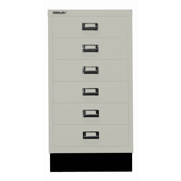 Bisley MultiDrawer™, Inkl. Sockel, DIN A3, 6 Schubladen, 673 gänsegrau, L29A36S673