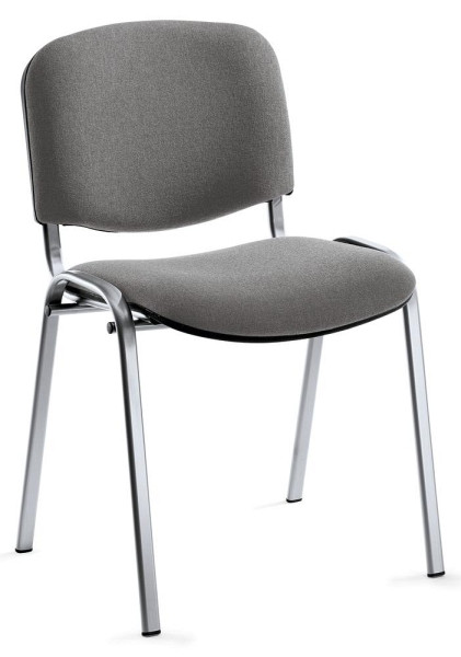 Deskin Besucherstuhl ISO, Grau, 545 x 560 x 820 mm, Gestell: Alusilber, 346665