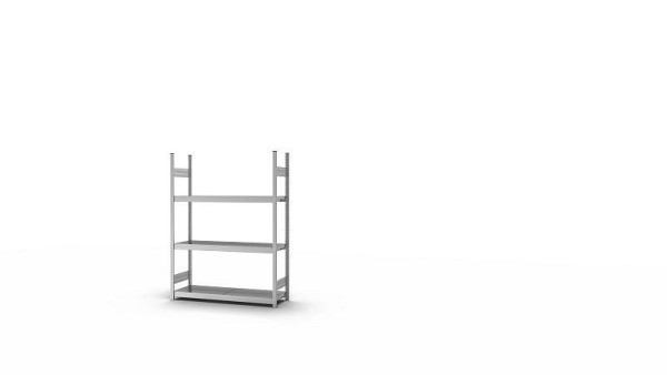 hofe Großfach-Grundregal, 2000x400x1500 mm, 3 Fachebenen, verzinkt, 350 kg Fachlast, 1200 kg Feldlast, zweiseitige Bedienung, GZG20415B