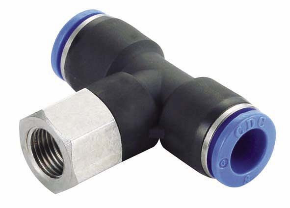 timmer B-TAd-4-M5-KU, T-Aufschraubverschraubung drucklos einstellbar mit zylindrischen Gewinde, Schlauch-Ø: 4 mm, Gewinde: M5, VE: 10 Stück, 03180450