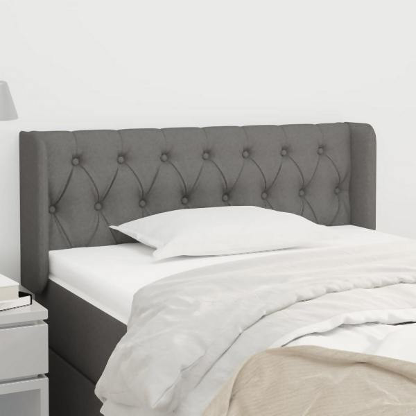 vidaXL Kopfteil mit Ohren Dunkelgrau 93x16x78/88 cm Stoff, 3119087