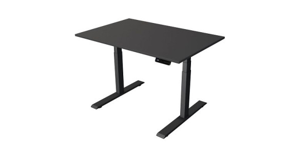 Kerkmann Steh-/Sitztisch B 1200 x T 800 mm, anthrazit, elektrisch höhenverstellbar von 630 - 1270 mm, anthrazit/anthrazit, 10270913