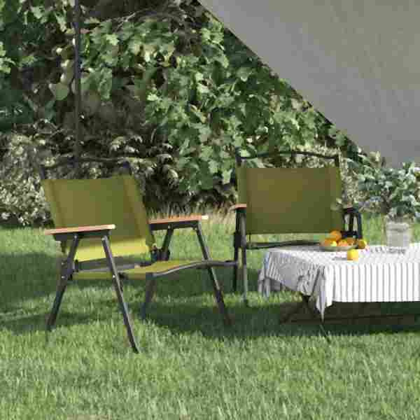 vidaXL Campingstühle 2 Stück Grün 54x43x59 cm Oxford-Gewebe, 319483