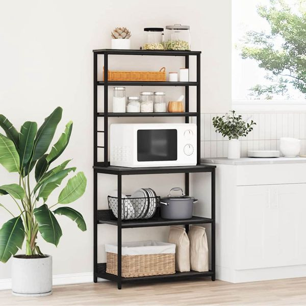 vidaXL Küchenregal Schwarz Eichen-Optik 80 x 40 x 168 cm Holzwerkstoff, 883886