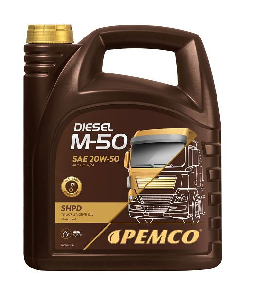 PEMCO Mehrbereichsöl 702 Diesel M-50 SHPD 20W-50, VE: 5 l, PM0702-5