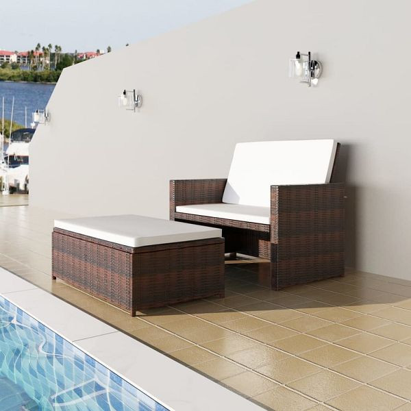 vidaXL Gartensofa Poly Rattan Braun, 43070