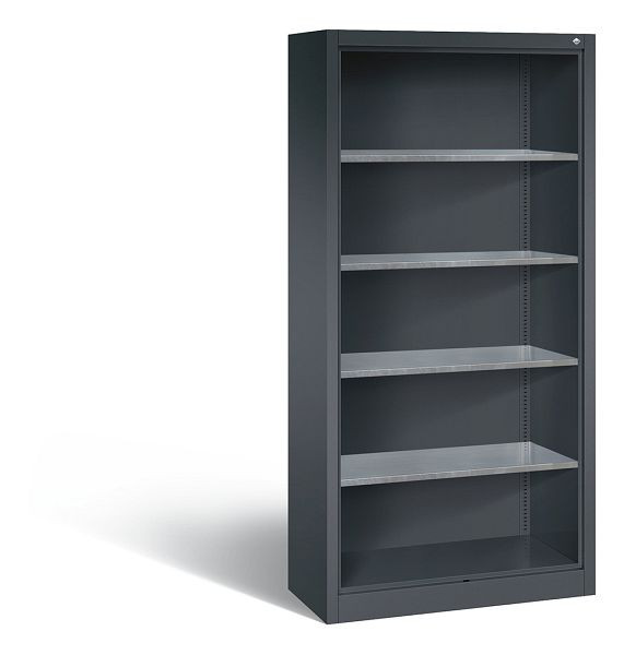 C+P Stahlregal mit Rückwand Acurado, H1950xB930xT400mm, Farbe: Schwarzgrau, 8920-02 S10005
