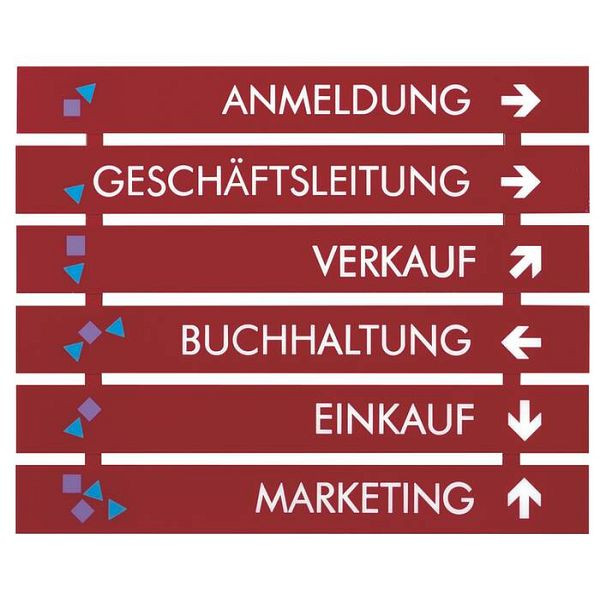 Stein HGS Wegweiser -Unitex B-, 1500 x 500 mm, Mauerfahnen mit Winkeln aus Acrylglas oder Aluminium, 34164-04