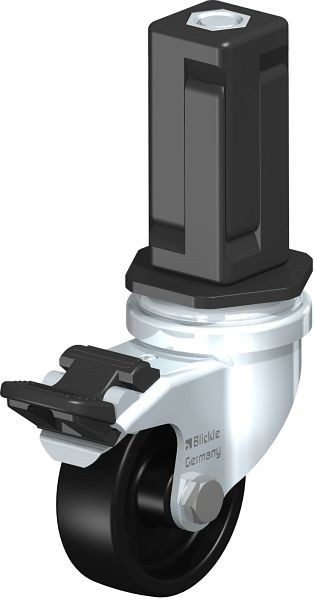 Blickle LRA-POA 50G-FI-EV04 Apparate-Lenkrolle mit Expander & Feststeller, Polyamid, Schwarz, 848952