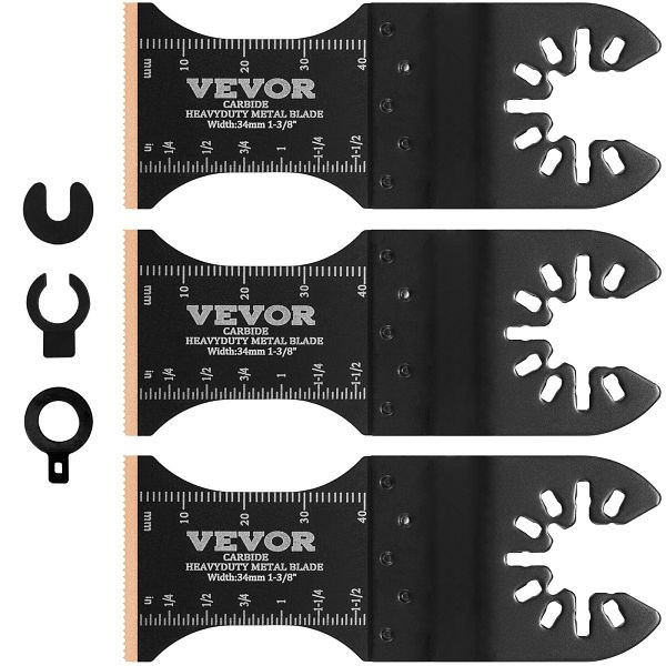 VEVOR 3x Sägeblatt Multifunktionswerkzeug 3,4x9cm Oszillierwerkzeug aus Titankarbid-Stahl, BDGJDPWGJ3PCSWCGHV0