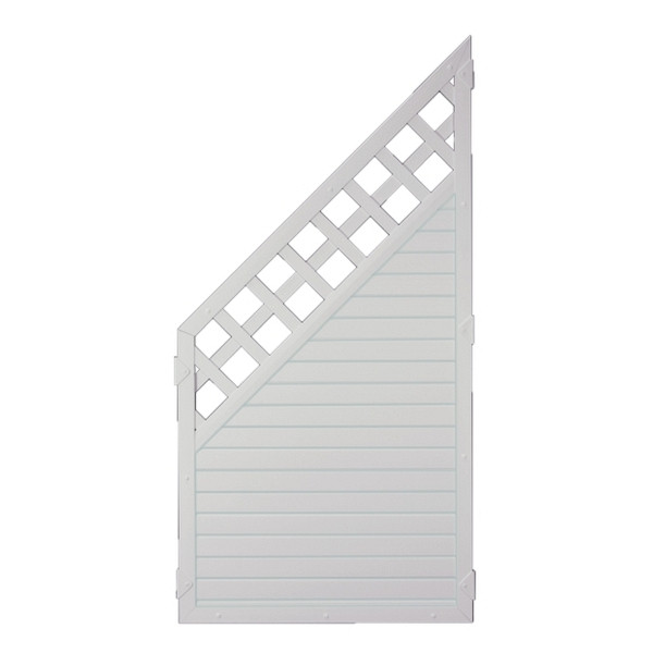 T&J LIGHTLINE KS-Zaun Ranki, 90 x 180/90 cm, ECKE links, Füllung weiß / Rahmen weiß, 46292