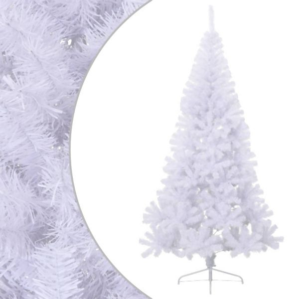 vidaXL Künstlicher Halb-Weihnachtsbaum mit Ständer Weiß 240 cm PVC, 328421