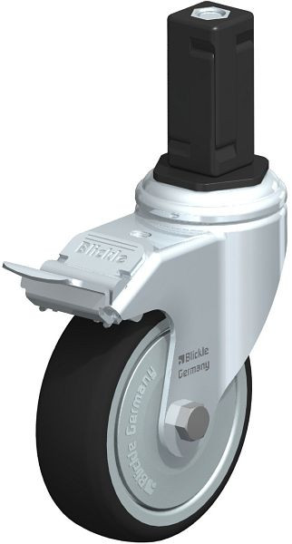 Blickle LKRA-PATH 101K-11-FI-FK-EV14 Apparate-Lenkrolle mit Expander & Feststeller, Thermoplastisches Polyurethan, Grau, 848812