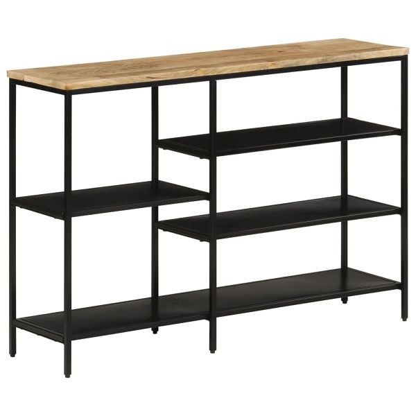 vidaXL Konsolentisch 110x30x75 cm Raues Massivholz Mango und Eisen, 372730