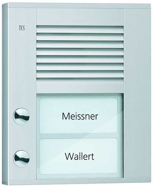 TCS Audio Außenstation Serie PDS 2 Klingeltasten (linksbündig), AP silber, PDS02-EN/04