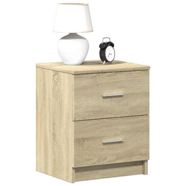 vidaXL Nachttische 2 Stück mit 2 Schubladen Sonoma-Eiche 40x36x50 cm, 858790