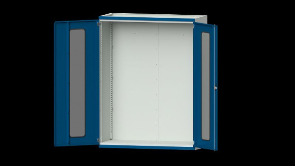 ANKE Werkbänke Schwerlastschrank, Modell 300, 1485 x 630 x 1950 mm, Sichtausschnitt aus Plexiglas, RAL 7035/5010, 620.280