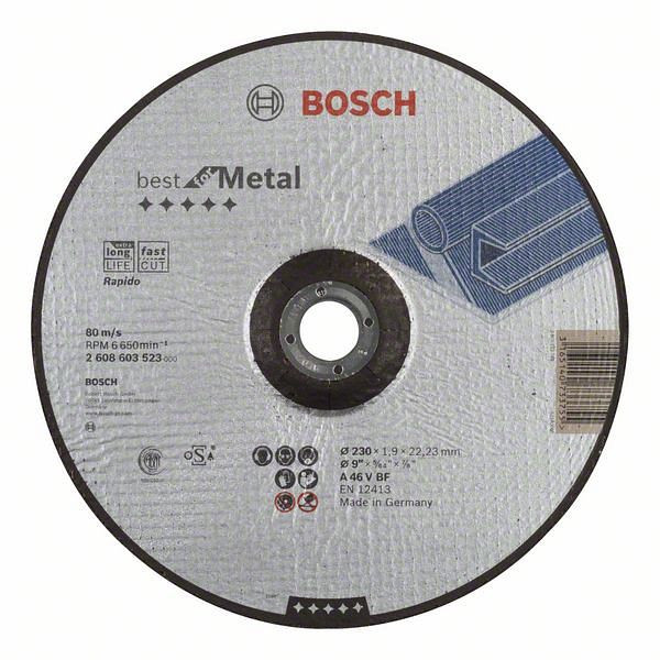 Bosch Trennscheibe gekröpft Best for Metal - Rapido A 46 V BF, 230 mm, 1,9 m, VE: 25 Stück, 2608603523