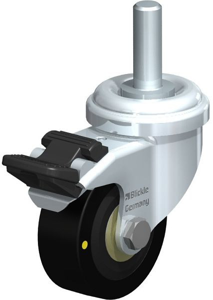 Blickle LRA-VPA 50K-FI-EL-GS10 Apparate-Lenkrolle mit Gewindestift & Feststeller, Vollgummi, Schwarz, 613232