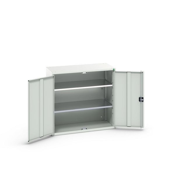 bott verso Flügeltürschrank, mit 2 Fachböden, BxTxH: 1050 x 550 x 1000 mm, Lichtgrau / Lichtgrau, 16926259.16