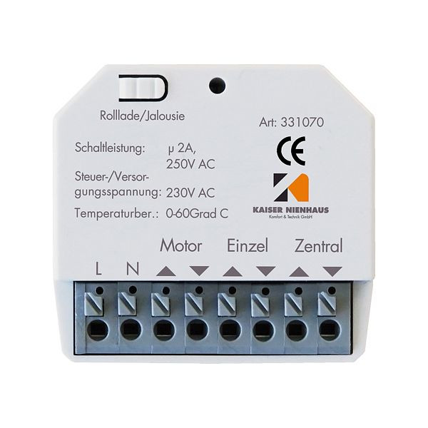 Kaiser Nienhaus Mehrfachsteuergerät 230V, UP, für einen Motor, mit Selbsthaltung, 331070