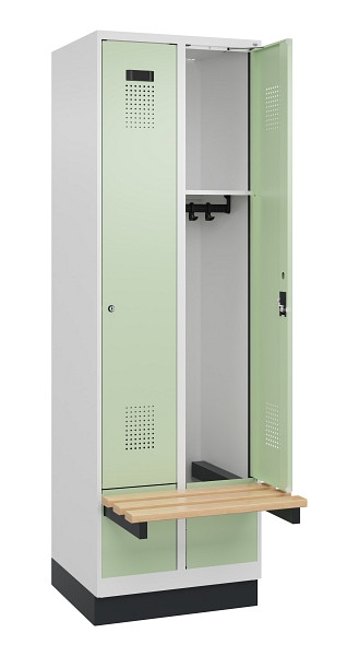 C+P Spind Evolo PLUS, 2 Abteil, 1950x600x815mm, 9016/6019, Zylinderschloss, 049040-20 S10046