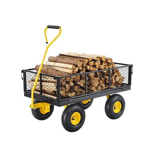 VEVOR Bollerwagen 965x560x535 mm, Garten-Transportwagen mit Reifen, abnehmbaren Seitenteilen und 180° drehbarem Griff, ZXHYTCHH900L1UA7KV0