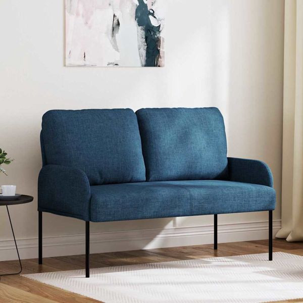 vidaXL Sofas mit Kissen 110cm Blau Sperrholz, 42023453