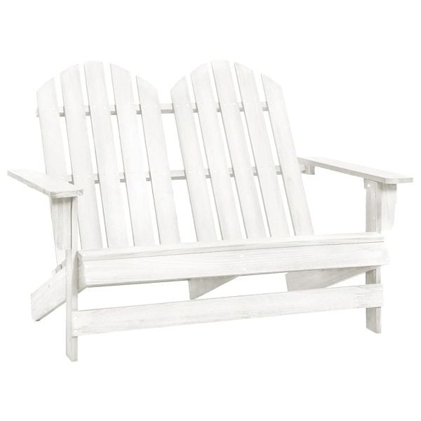 vidaXL 2-Sitzer Adirondack-Gartenbank Massivholz Tanne Weiß, 315899