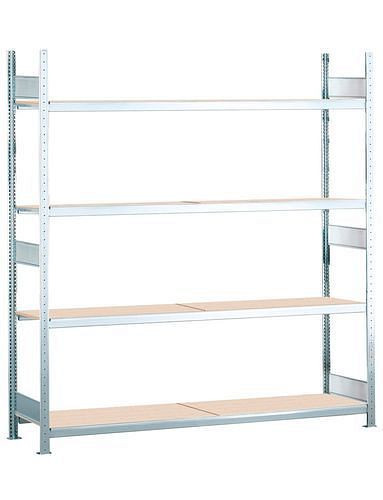 Schulte Weitspannregal mit Spanplatten, Grundfeld, 4 Lagerebenen, Fachbreite 1500 mm, 1560 x 436 x 2500 mm, 278924