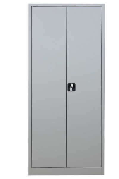 Gürkan Flügeltürenschrank, 38 x 80 x 180 cm, Lichtgrau, Fachboden Stück 4, FLC.18, 100049