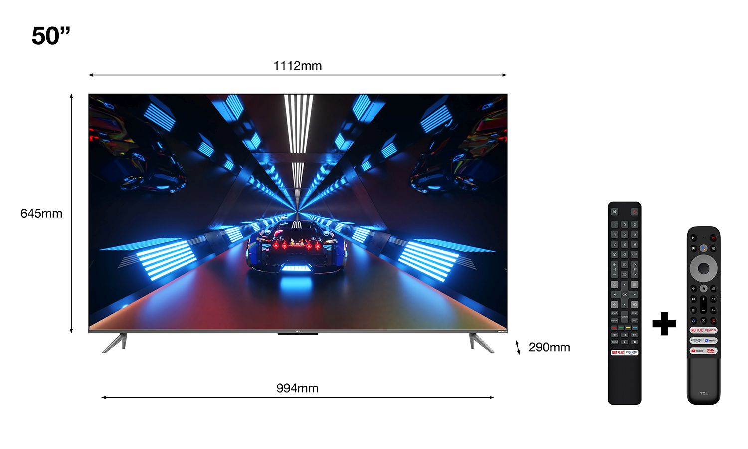 TCL QLED 60Hz Google TV Onkyo Soundystem Hands free Voice Control Dolby ...