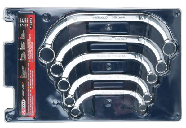 KS Tools CHROMEplus Starter- und Blockschlüssel-Satz, 5-teilig, 518.0850