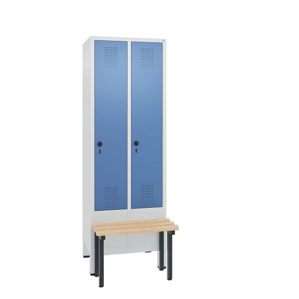 C+P Spind Evolo, 2 Abteile, H1850xB610xT815 mm, Grau/Fernblau, 48030-20 S10076