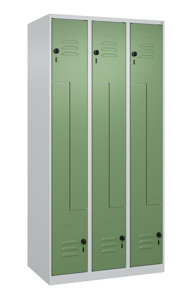 C+P Z-Spind Classic PLUS, 6 Abteile, 1850x900x500mm, 7035/6011, Drehriegel, 080003-306 S10008