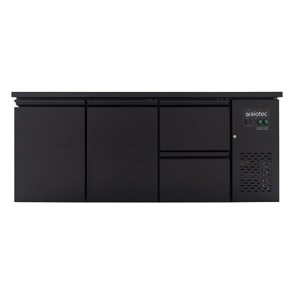 Vaiotec EASYLINE Barkühltisch schwarz / 2 Türen & 2 Schubladen - 425 l, 11762