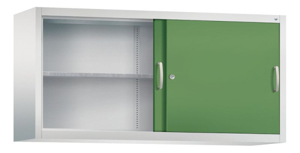 C+P Aufsatzschrank Acurado, H790xB1600xT400mm, Farbe: Lichtgrau / Resedagrün, Bügelgriff, 2 OH, 2145-09 S10014