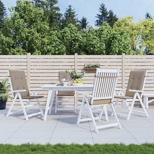 vidaXL Gartenstuhlauflagen für Hochlehner 4 Stück Taupe 120x50x3cm Stoff, 47541