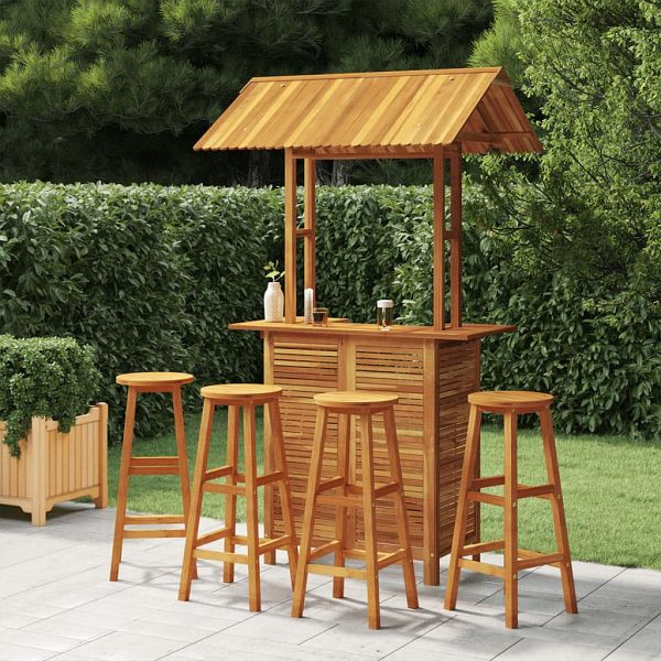 vidaXL 5-teilig Gartenbar-Set Massivholz Akazie, 3116007