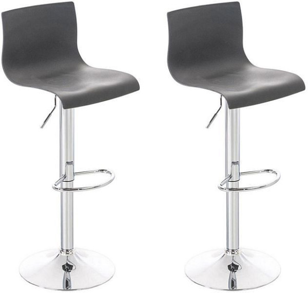CLP Barhocker Hoover Kunststoff chrom, grau, VE: 2 Stück, 306733