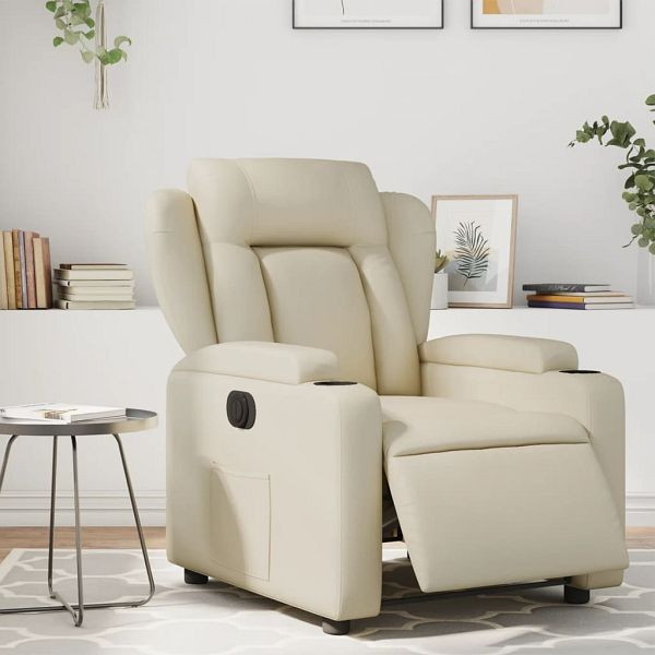 vidaXL Relaxsessel Elektrisch Creme Kunstleder, 3204531