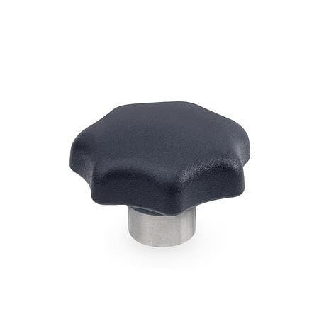Ganter Sterngriffe, Thermoplast, mit vorstehender Edelstahl-Buchse (GN 6336.2-32-M6-E-NI), VE: 50 Stück, 6336.2-32-M6-E-NI