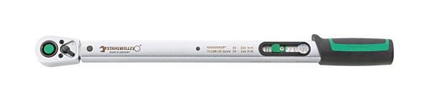 STAHLWILLE Drehmomentschlüssel Standard MANOSKOP Nr.721QR/20 QUICK mit QuickRelease-Knarre, auslösend, Doppelskala 40-200 Nm/30-145 ftlb, 50204120