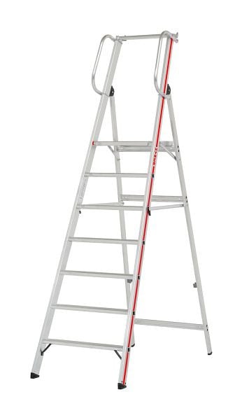 HYMER Plattformleiter mit Handlauf, 7 Stufen, Standhöhe 1,65 m, 808007