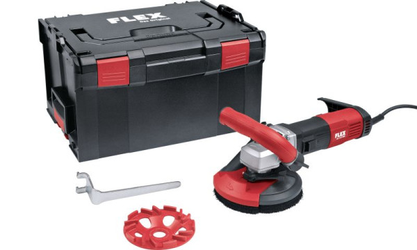 FLEX Sanierungsschleifer mit variabler Drehzahl für randnahes, staubfreies Schleifen, 125 mm LDE 16-8 125 R, Kit E-Jet, 504998