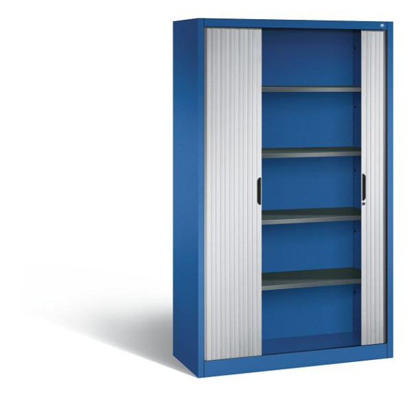 C+P Rollladenschrank Omnispace, H1980xB1200xT420mm, Farbe: Enzianblau / Weißaluminium, Griffmulde, 5 OH, 3203-00 S10551
