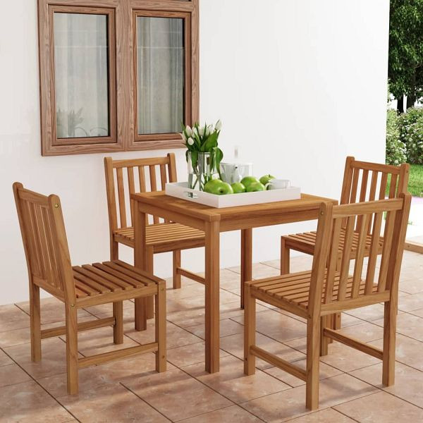 vidaXL 5-teilig Garten-Essgruppe Massivholz Teak, 3059922