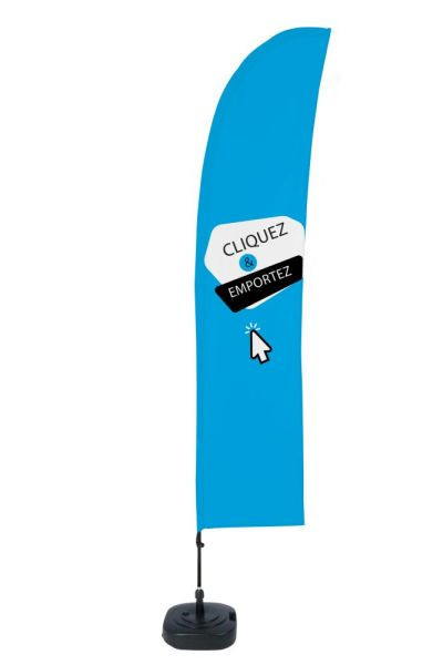 Showdown Displays Beach Flag Budget Wind Komplettset Click & Collect Blau Französisch, BFBL-WT21-17-I635