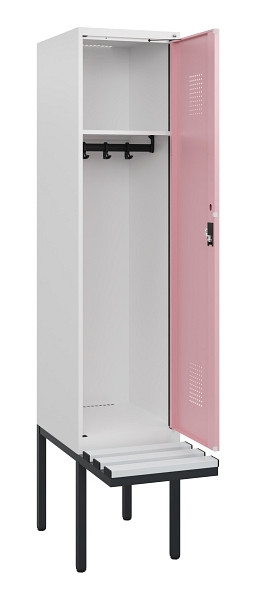 C+P Spind Evolo PLUS, 1 Abteil, 1950x400x815mm, 9016/3015, Zylinderschloss, Material Sitzfläche Kunststoff, 0490405-12 S10099
